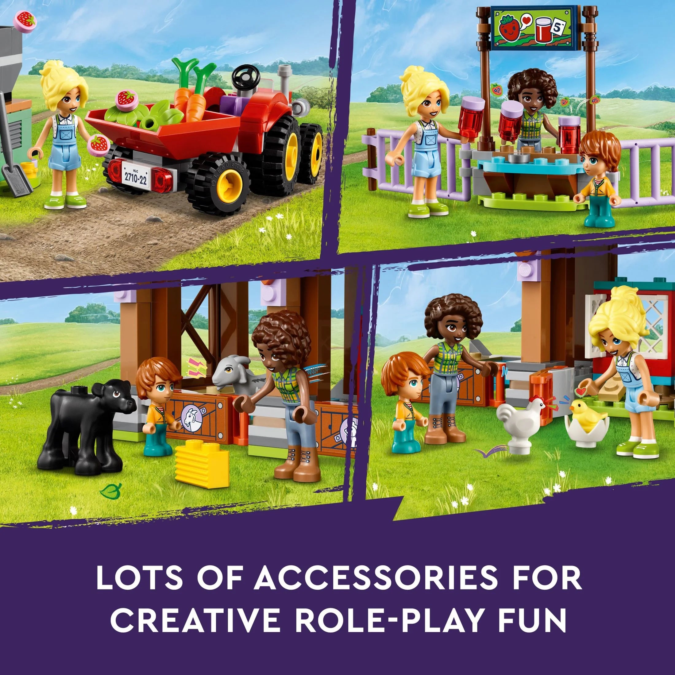 LEGO Friends Farm Animal Sanctuary and Tractor Toy, 3 Mini-Dolls, 5 Animals, Ages 6+ Y945