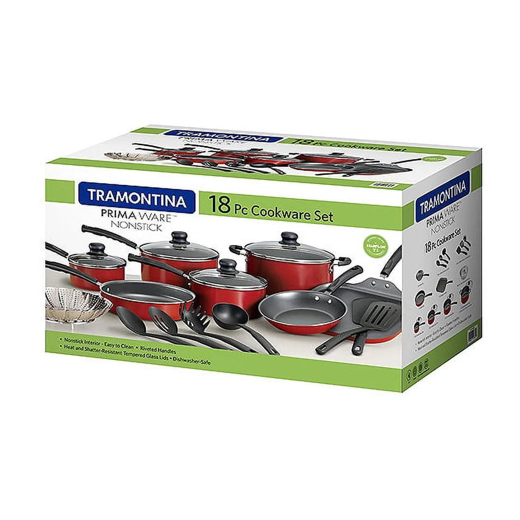Tramontina Primaware 18 Piece Non-stick Cookware Set, Steel Gray X6646