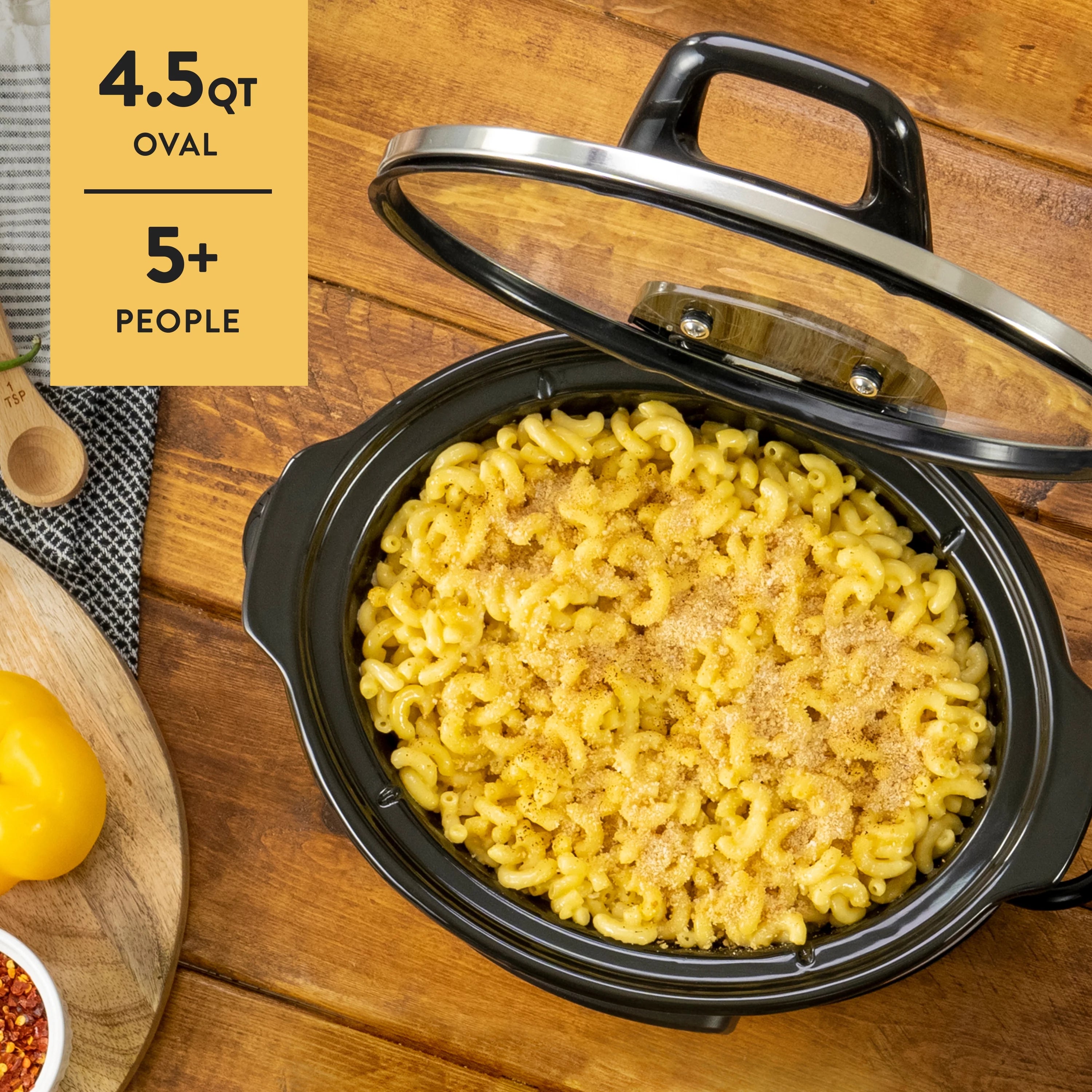Crock-Pot 4.5-Quart Lift & Serve Slow Cooker, Black Z391115