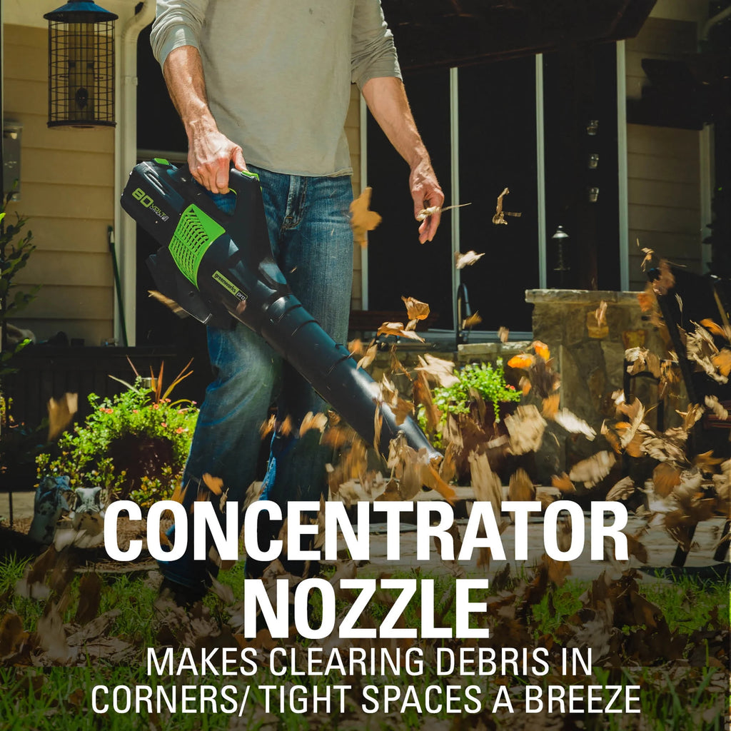 Greenworks 80V Brushless Leaf Blower with 2.5 Ah Battery & Charger G82041
