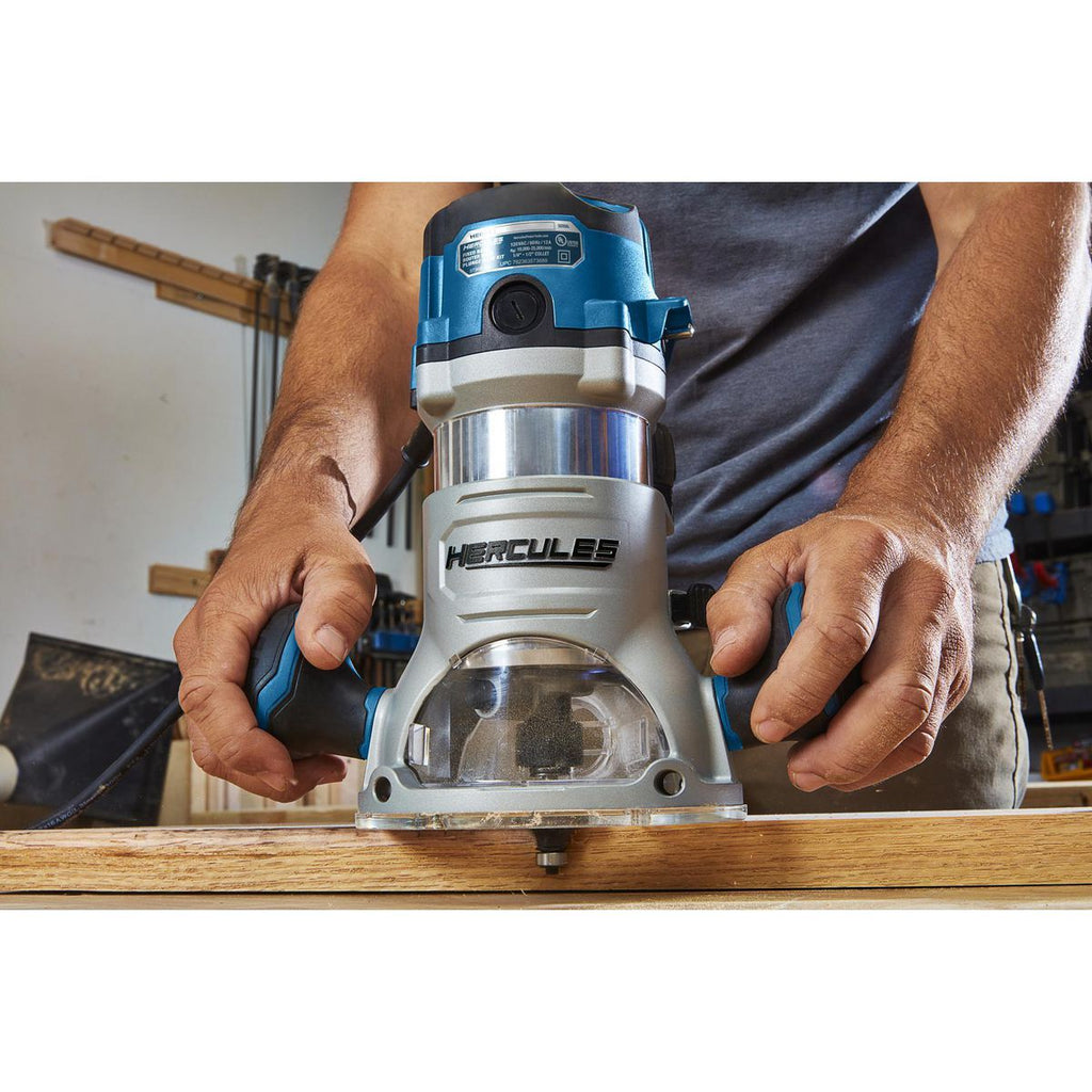 HERCULES 12 Amp Variable-Speed Fixed Base Router with Plunge Base Kit Q352