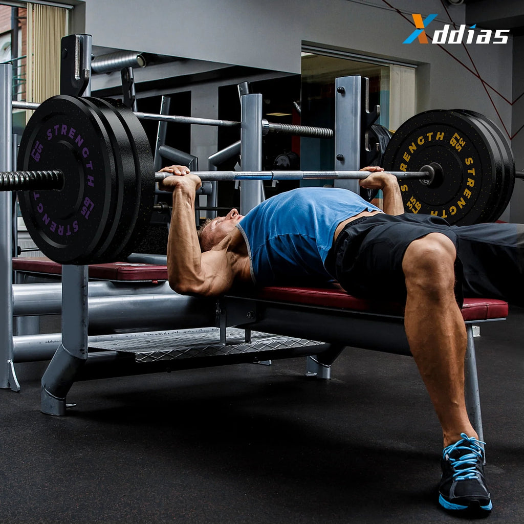 GIKPAL Olympic Bumper Plates, 10lb to 55lb, High-Bounce Rubber Weight Plates E623440
