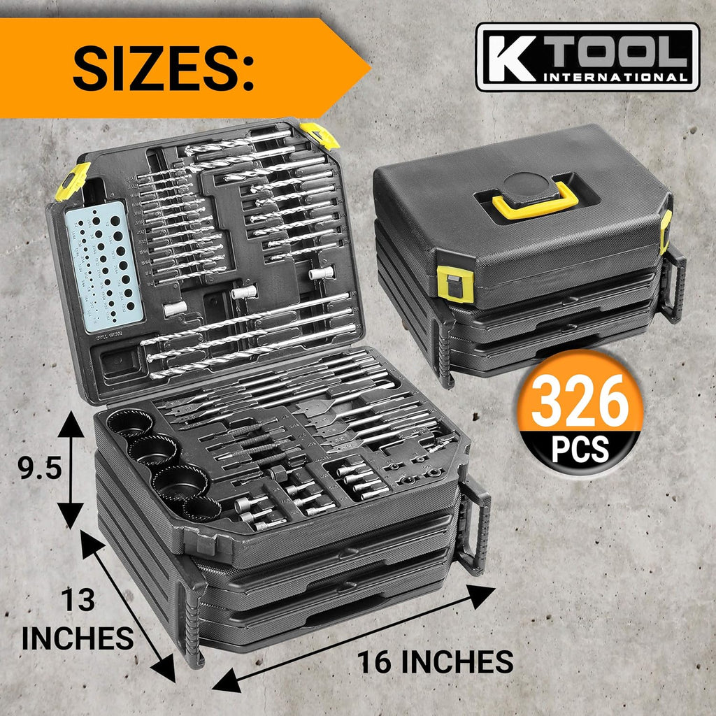 K Tool International 326 Piece Drill Bit Set with Case K18528