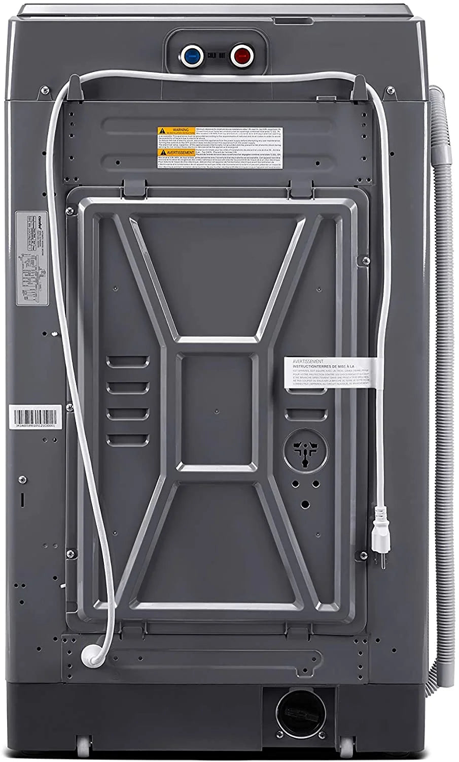 Comfee 1.6 Cu.ft Portable Washing Machine with Wheels, 6 Wash Programs, Magnetic Gray D938743