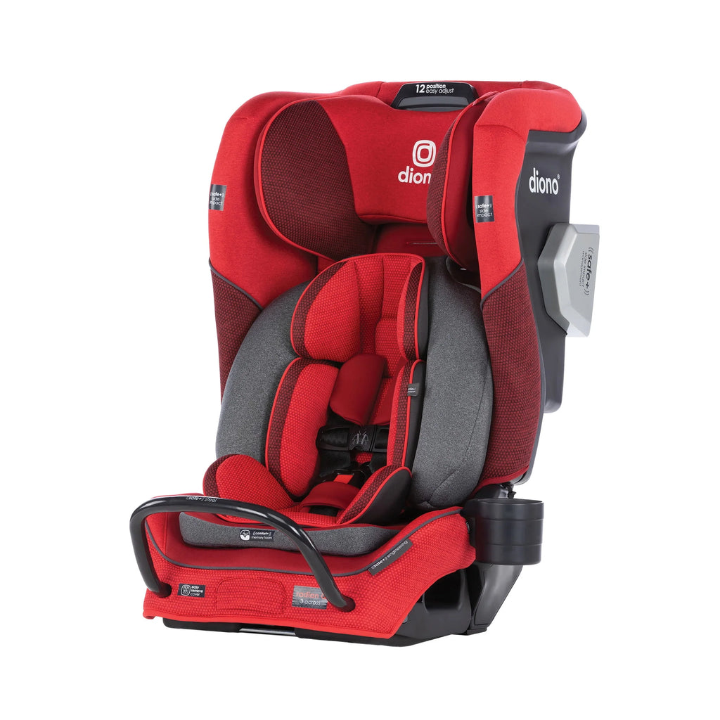 Diono Radian 3QXT SafePlus All-in-One Convertible Car Seat, Slim Fit 3 Across, Red