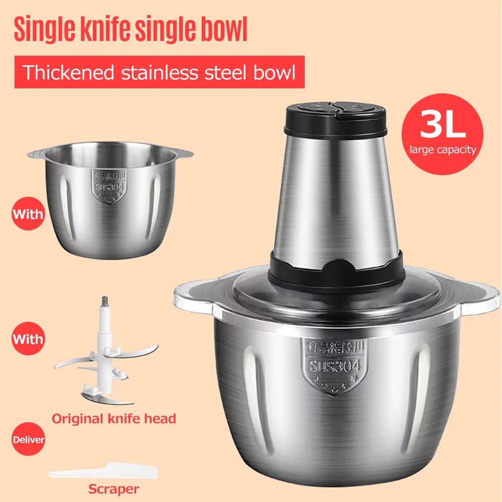Electric Meat Grinder 3L Stainless Steel 250W Kitchen Blender U359116