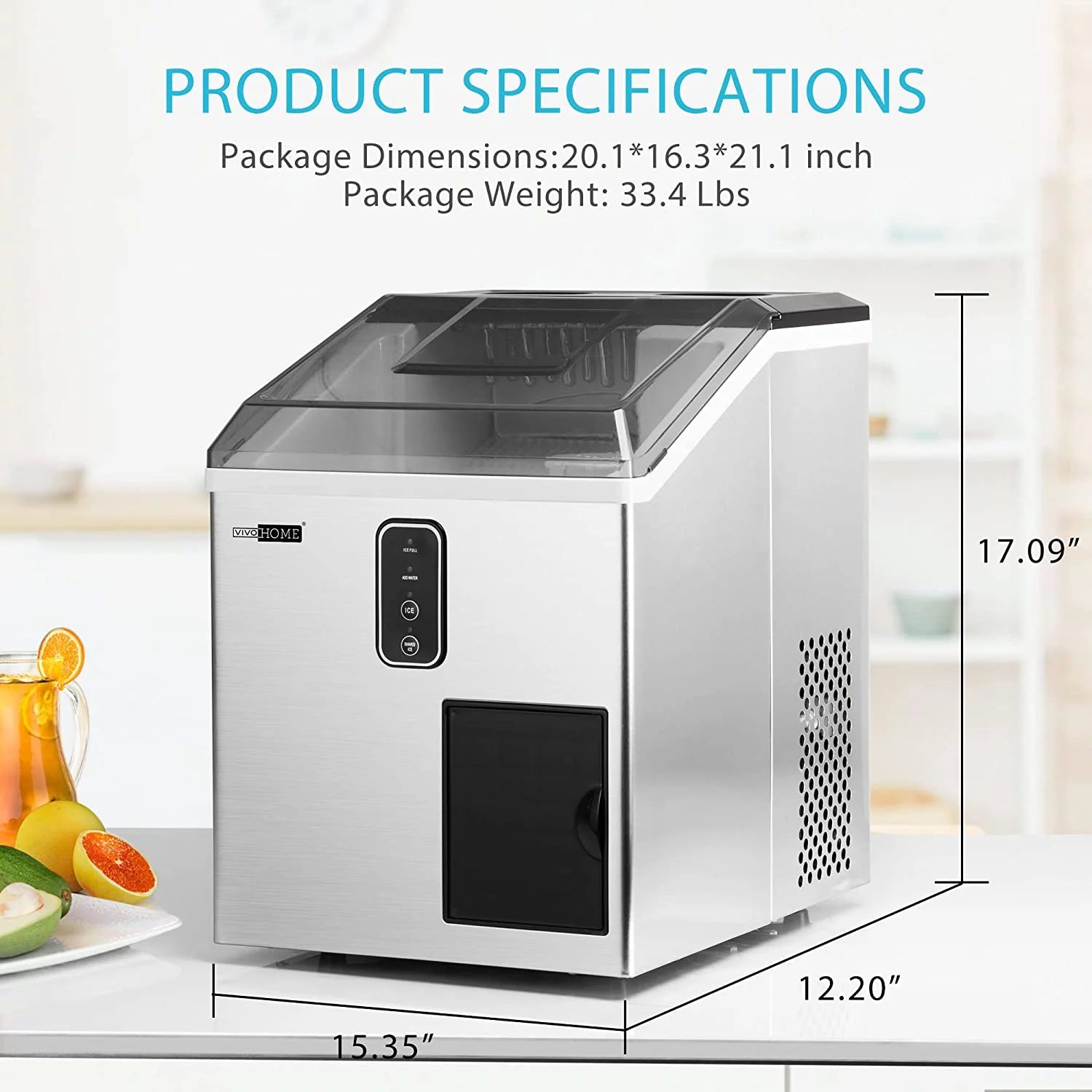 VIVOHOME 2 in 1 Countertop Ice Maker & Ice Shaver Machine A608