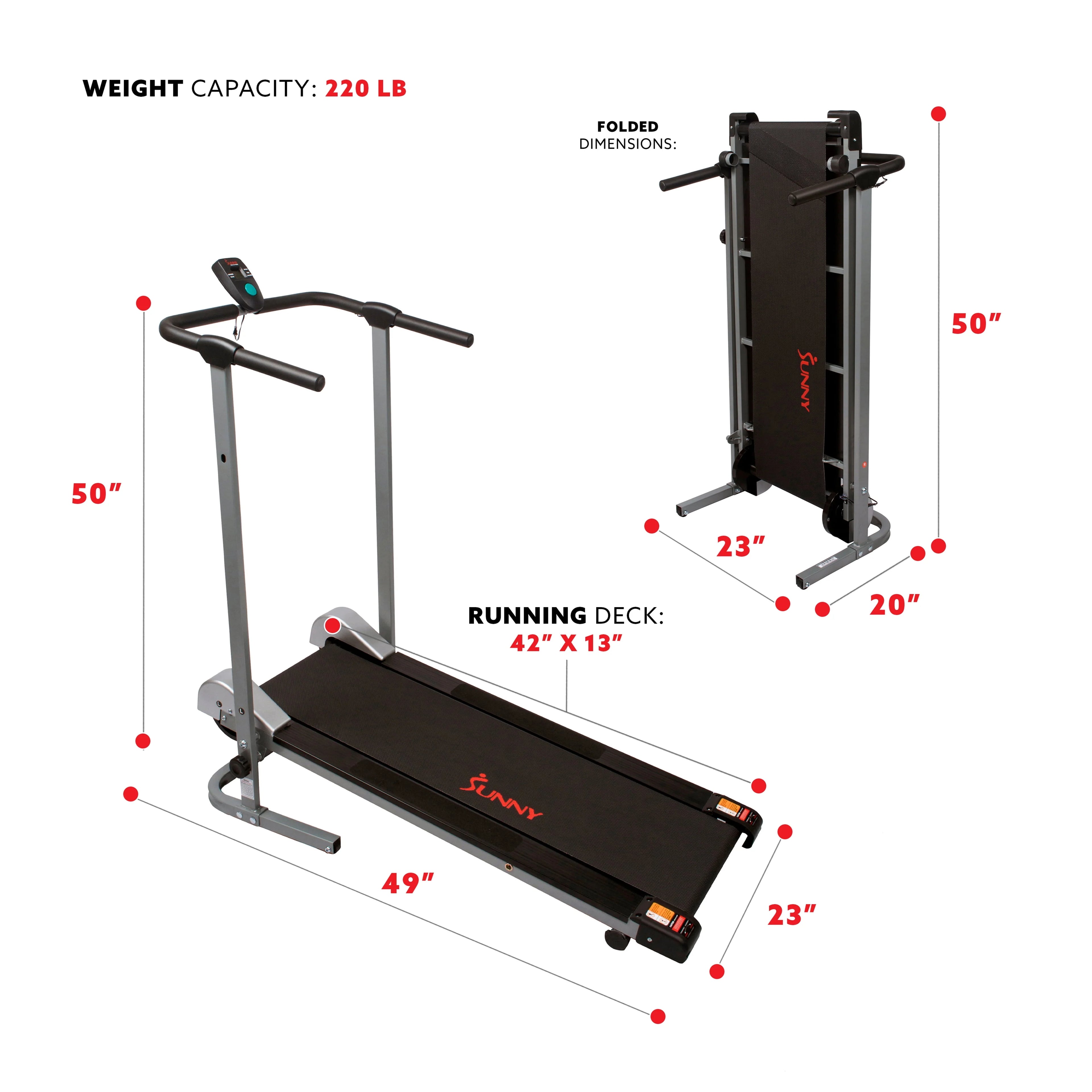 Sunny Health & Fitness Manual Treadmill SF-T1407M A49061