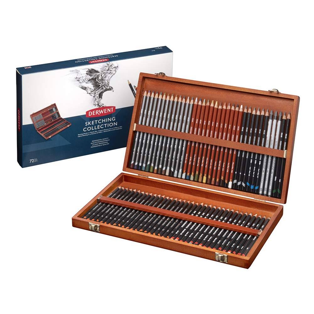 Derwent Sketching Pencil Wooden Box Set of 72 U557
