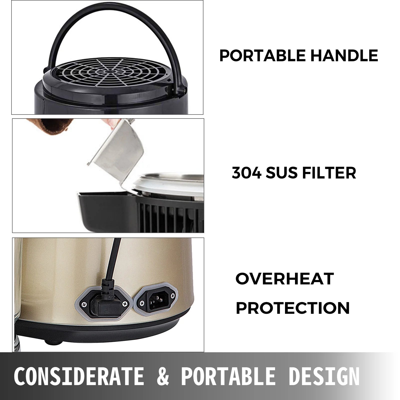 BENTISM Countertop Water Distiller Machine 4L Stainless Steel Purifier I52049