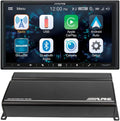 Alpine iLX-W650 Receiver Compatible with CarPlay and Android Auto - Includes KTA-450 4-Channel Power Pack Amp