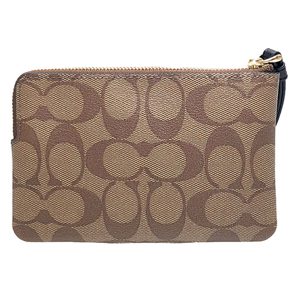 Coach Signature PVC Leather Corner Zip Wristlet Y887874