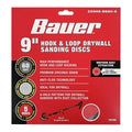 BAUER 9 in. 60 Grit Hook and Loop Drywall Sanding Discs, 5 Pack