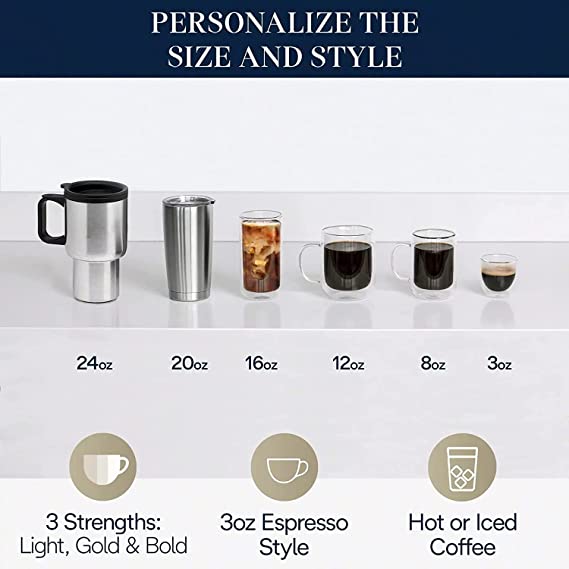 DeLonghi TrueBrew Drip Coffee Maker with Built-in Grinder, Hot or Iced Coffee, CAM51025MB V676545
