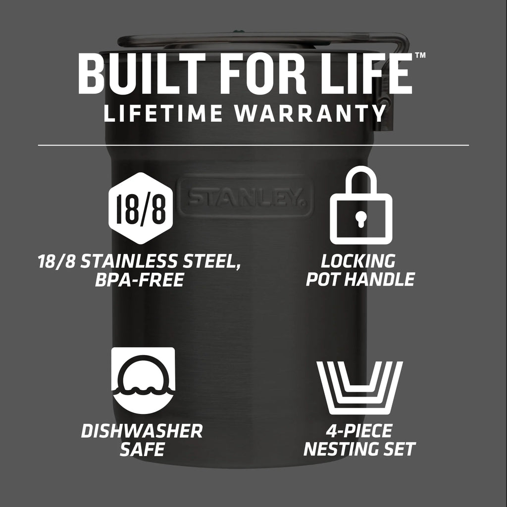 Stanley Adventure Two Cup Stainless Steel Camping Cookware Set X718872