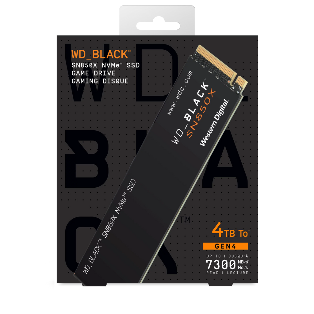 WD_BLACK SN850X NVMe SSD Gaming Storage, 4TB - WDBB9G0040BNC-WRSN