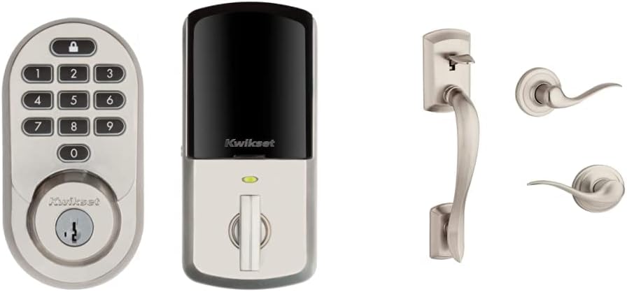 Kwikset Halo Wi-Fi Smart Lock with Avalon Exterior Handle, Satin Nickel O7162