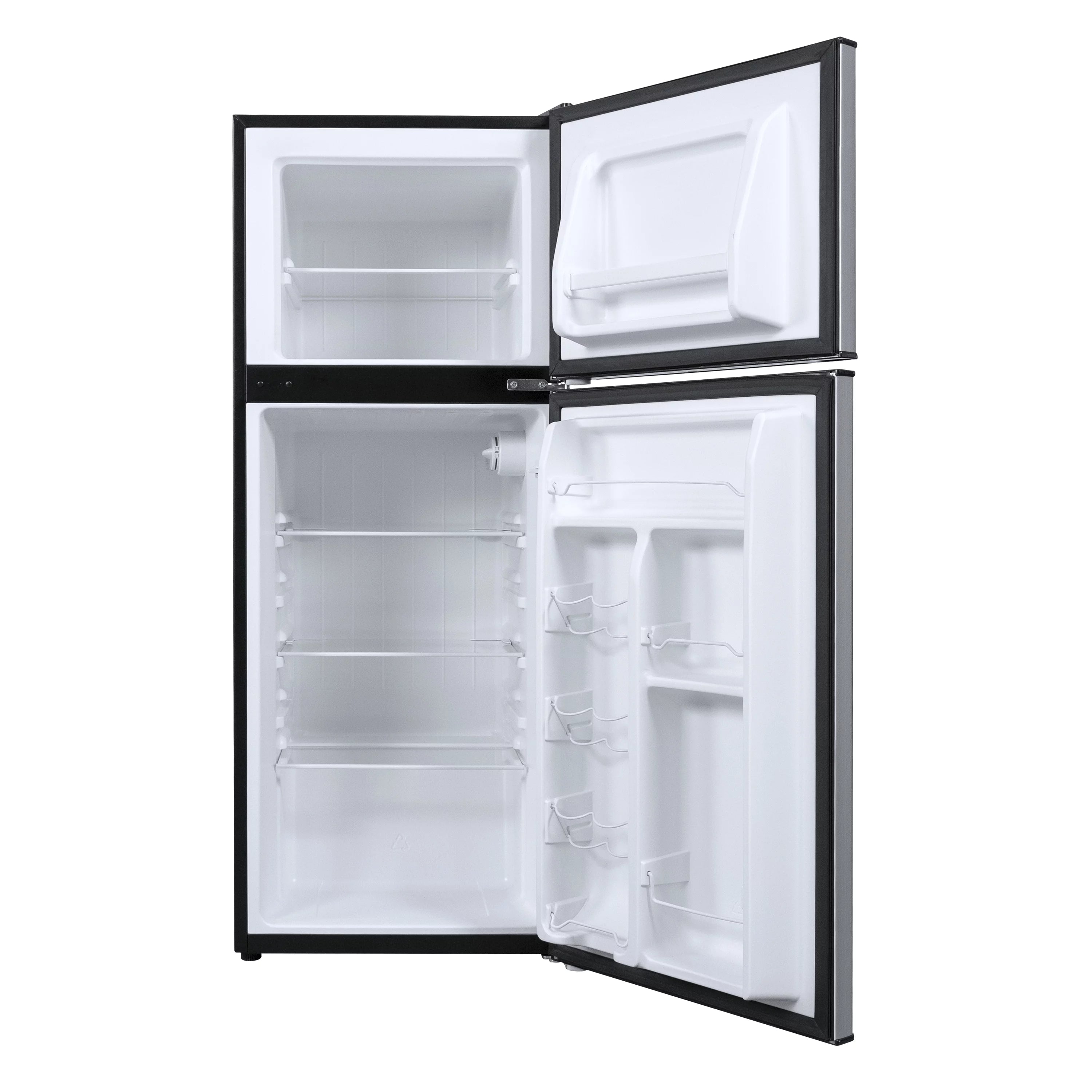Galanz 4.6 Cu ft Two Door Mini Refrigerator with Freezer, Stainless Steel T8360