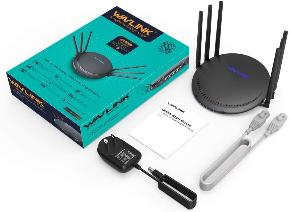 WAVLINK AC2100 Dual Band Gigabit WiFi Router, 4 Antennas, USB 3.0, Pack of 2 V387847