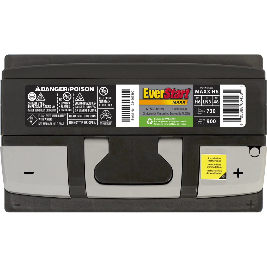 EverStart Maxx Lead Acid Automotive Battery Group Size H6 12 Volt 730 CCA F737916