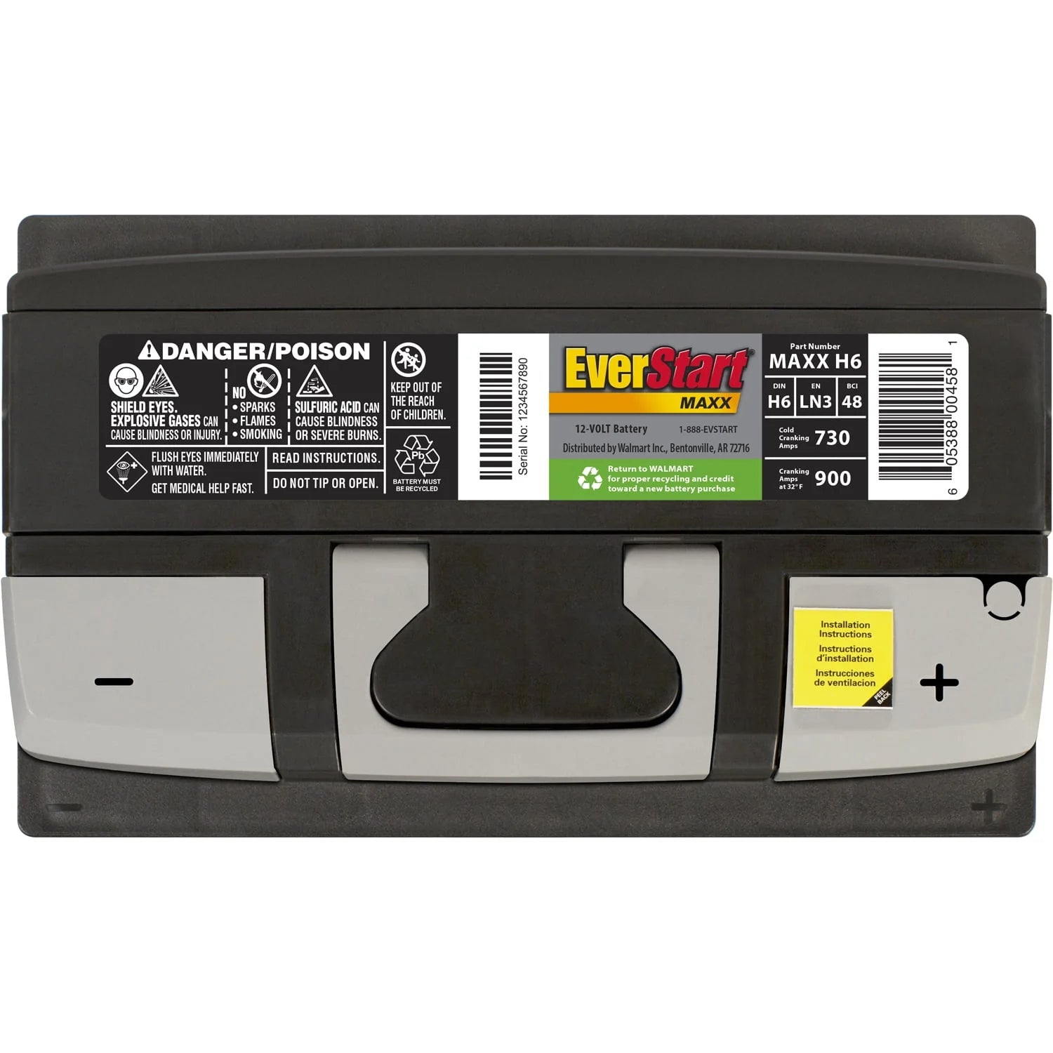EverStart Maxx Lead Acid Automotive Battery Group Size H6 12 Volt 730 CCA F737916