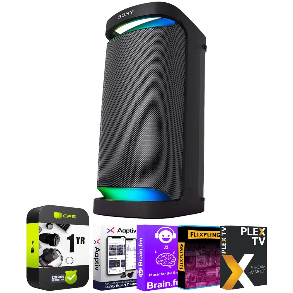 Sony SRSXP700 X-Series Portable Bluetooth Wireless Party and Karaoke Speaker Bundle with Tech Smart USA Audio Entertainment Essentials Bundle 2020 + 1 Year Protection Plan