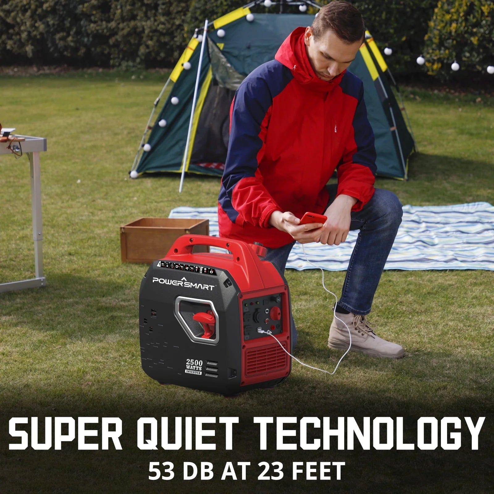 PowerSmart 2500W Portable Inverter Generator for Camping F6553