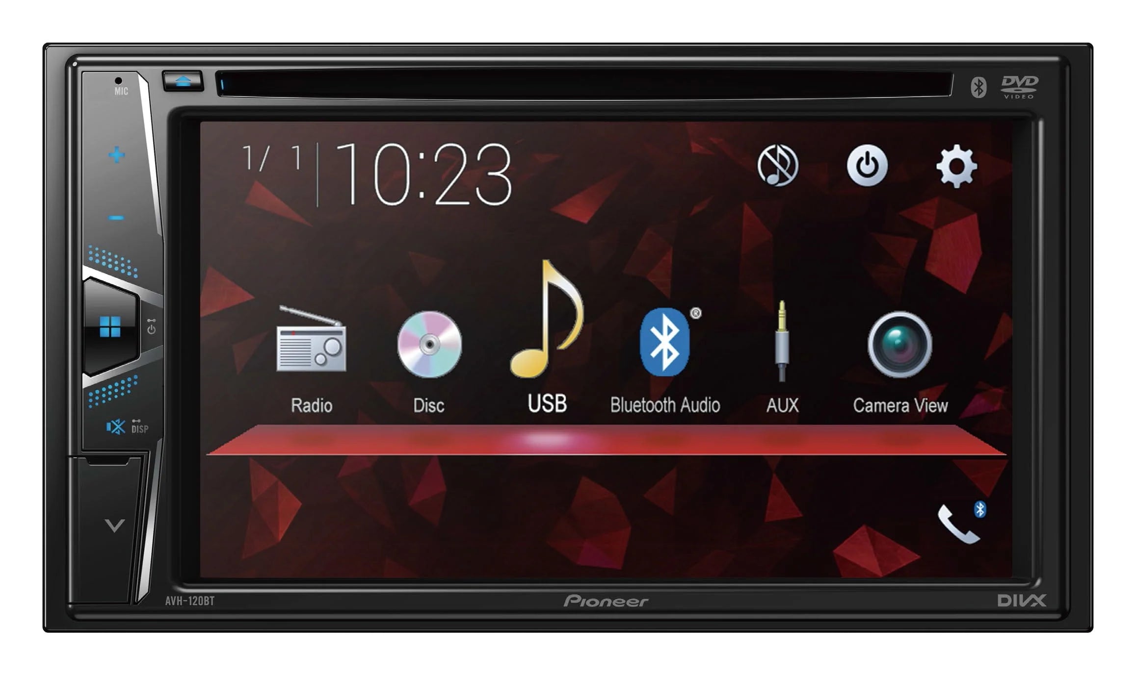 Pioneer AVH-120BT Double Din 6.2 Touchscreen Bluetooth Car Stereo, Android Compatible (New)