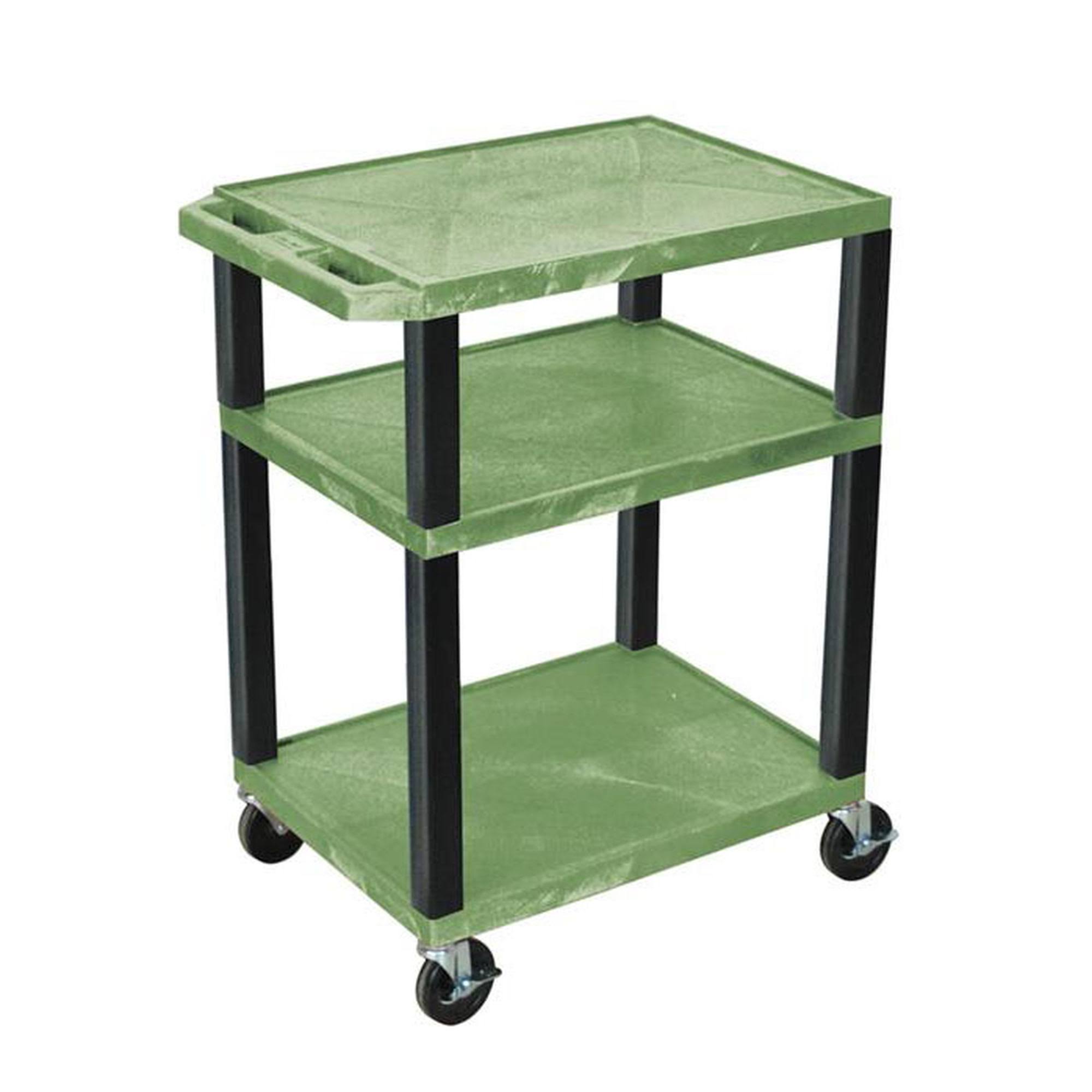 H. Wilson Tuffy Green 3 Shelf AV Cart WT34GE-B
