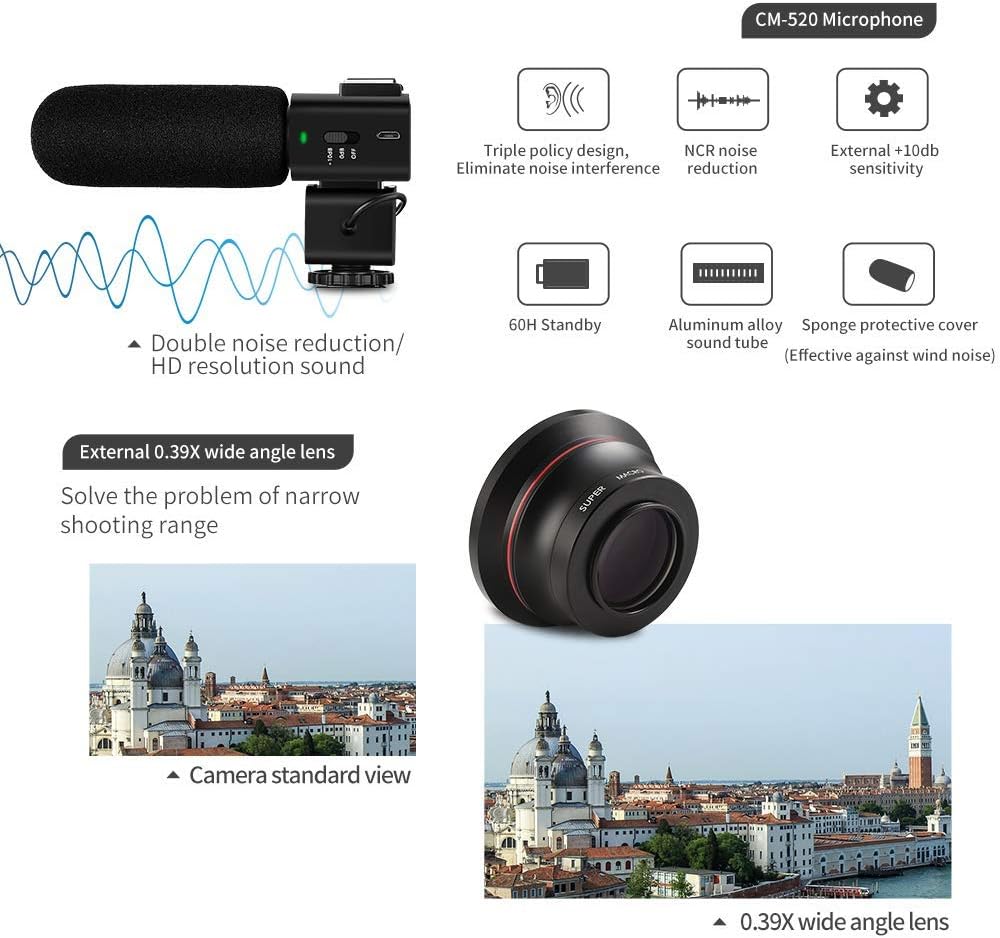 ORDRO HDR-AE8 4K Video Camera Camcorder with WiFi and IR Night Vision P10774
