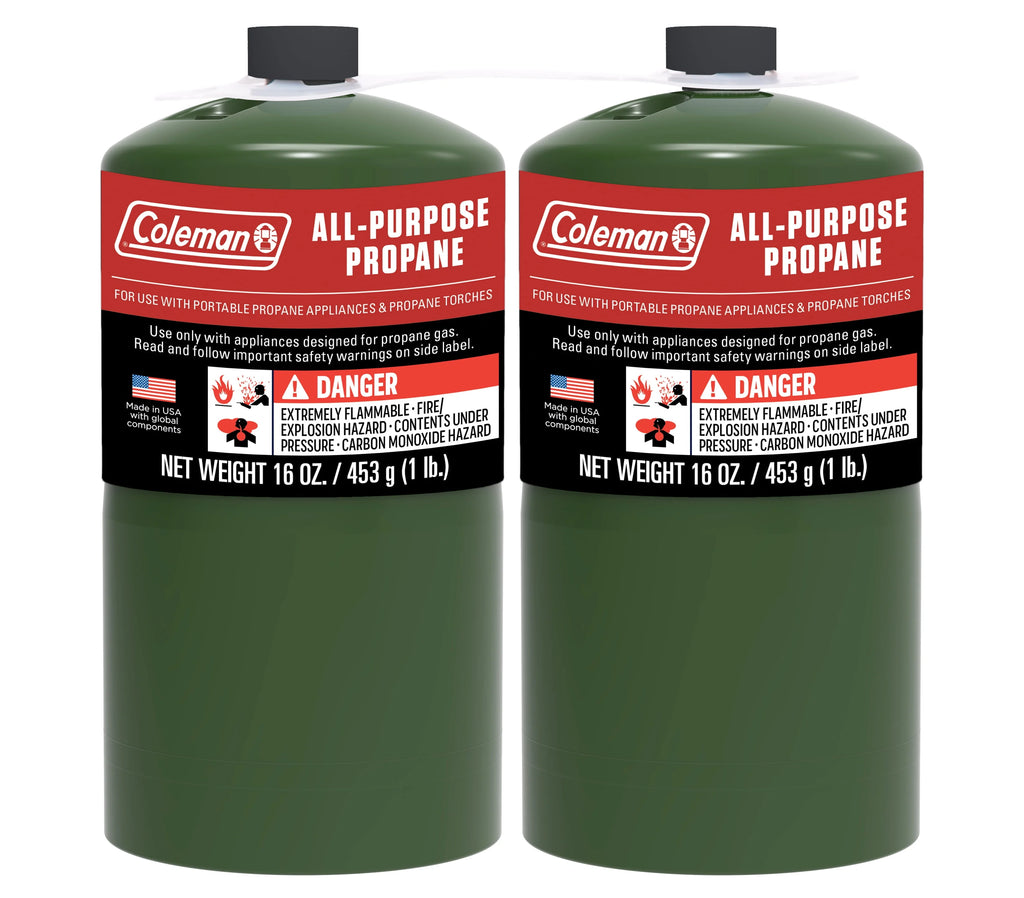 Coleman All-Purpose Propane Gas Cylinder, 16 oz, 2-Pack R456964