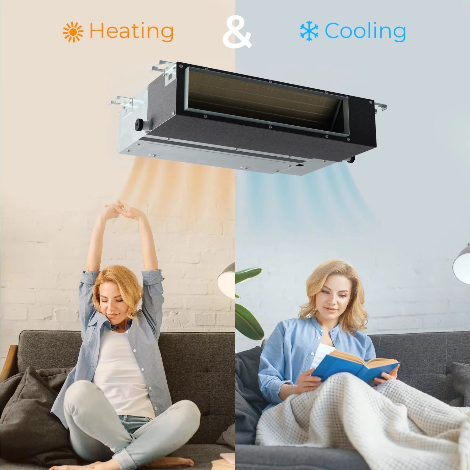 Cooper & Hunter 28000 BTU 230V Slim Ducted Tri Zone Mini Split Heat Pump Air Conditioner P8041