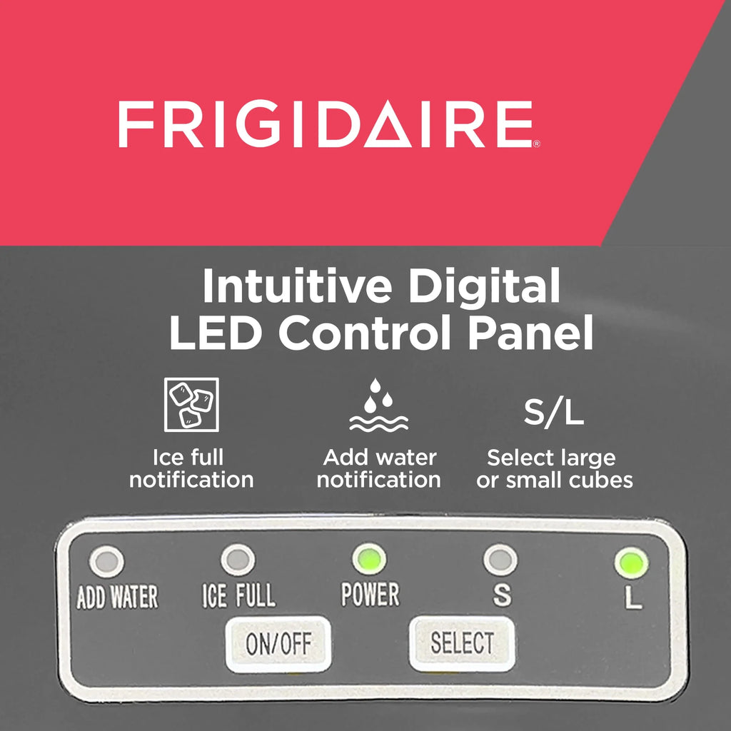 Frigidaire 26 lb. Countertop Ice Maker EFIC117-SS, Black Stainless Steel Y9301