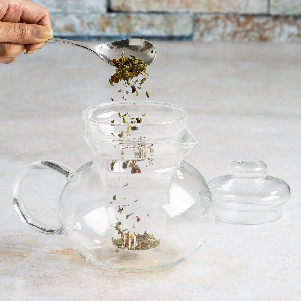 Primula Blossom Borosilicate Glass Teapot with Infuser, 40 oz G41401