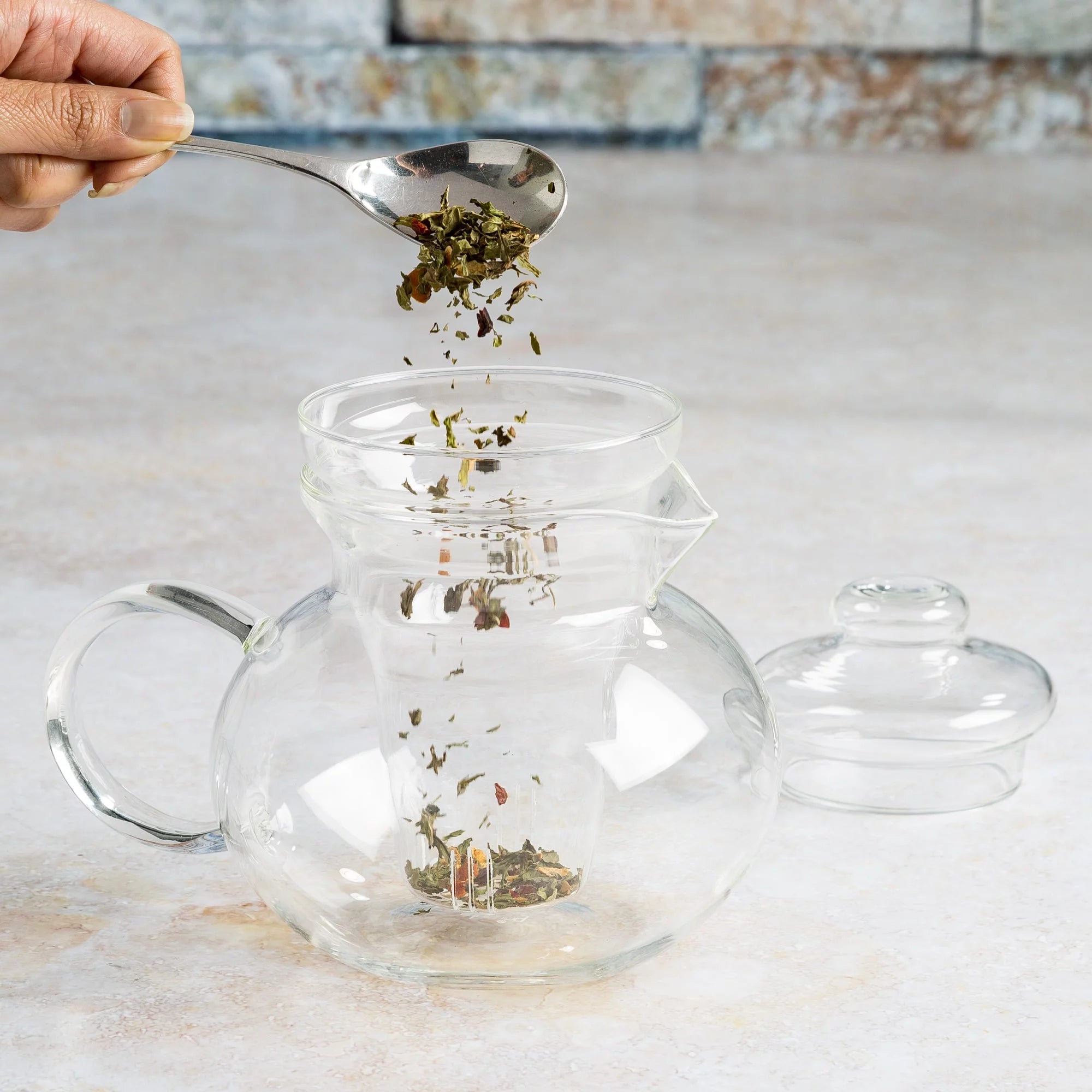Primula Blossom Borosilicate Glass Teapot with Infuser, 40 oz G41401