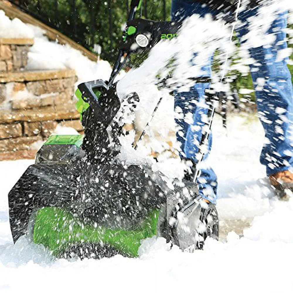 Greenworks Pro 80V 20-inch Brushless Battery Push Snow Blower with 2.0Ah Battery and Charger I18555