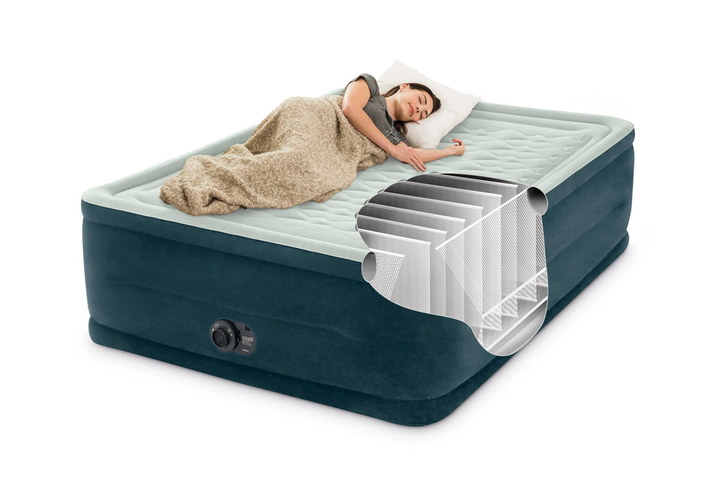 Intex Dream Lux Pillow Top Dura-Beam Airbed Mattress with Internal Pump, Full B359