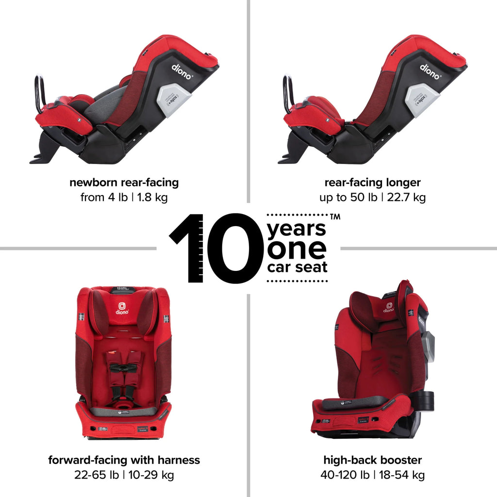 Diono Radian 3QXT SafePlus All-in-One Convertible Car Seat, Red B871