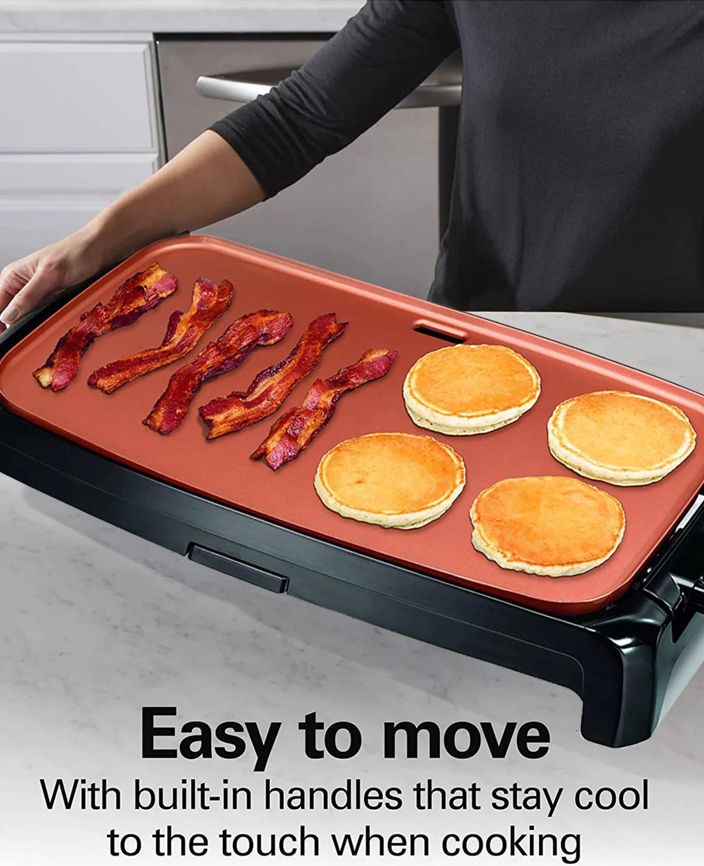 Nonstick Ceramic Electric Griddle - 200 Sq Inch Cooking Surface U147
