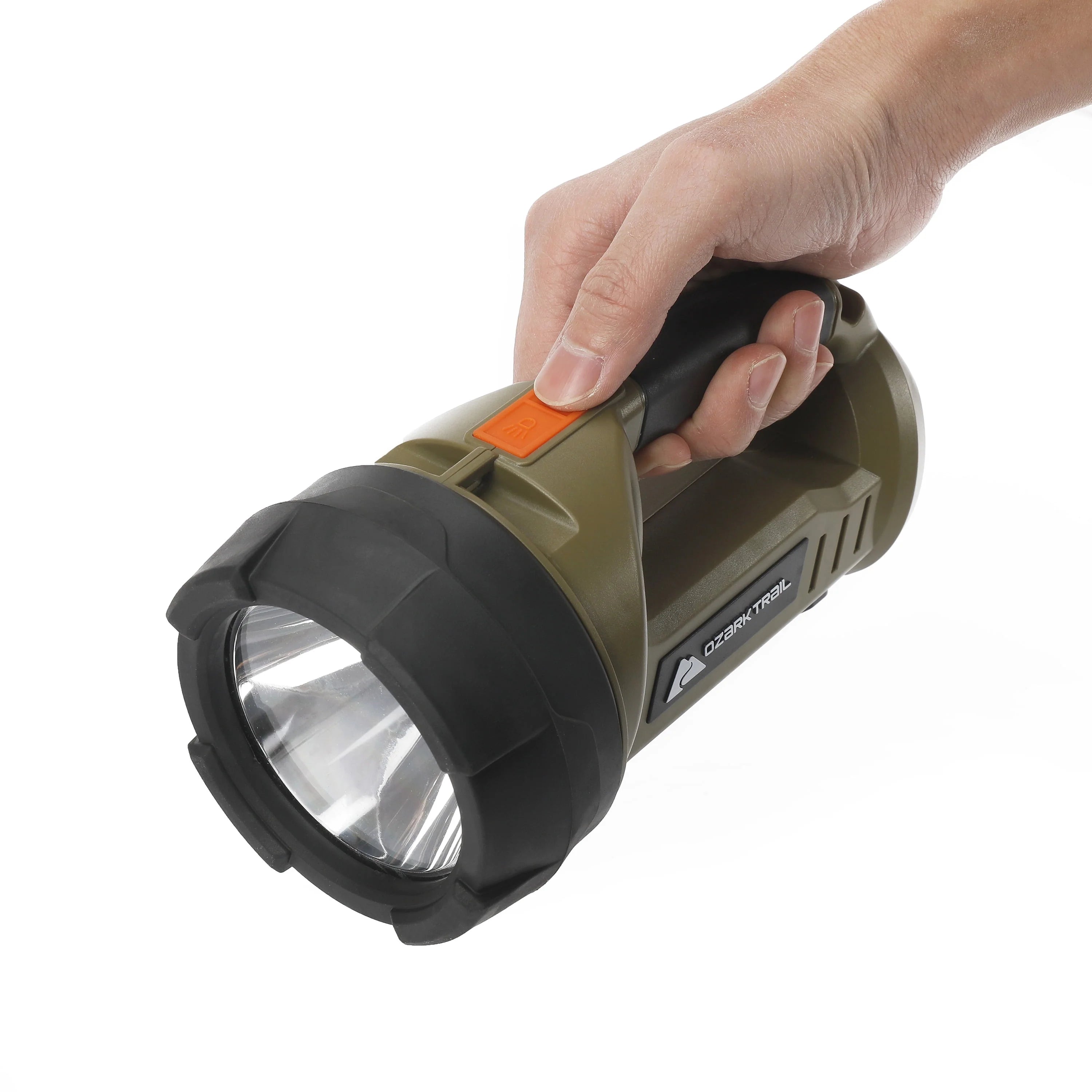 Ozark Trail 2000 Lumen Dual Source LED Rechargeable Spotlight with Power Bank, Olive K593