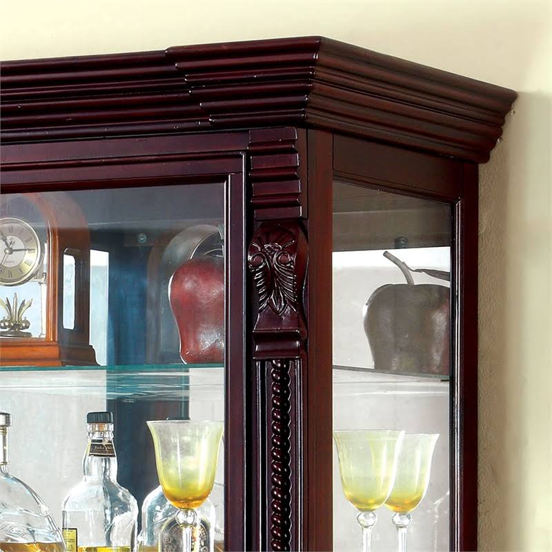 Furniture of America Lisandro Curio Cabinet Espresso T628023