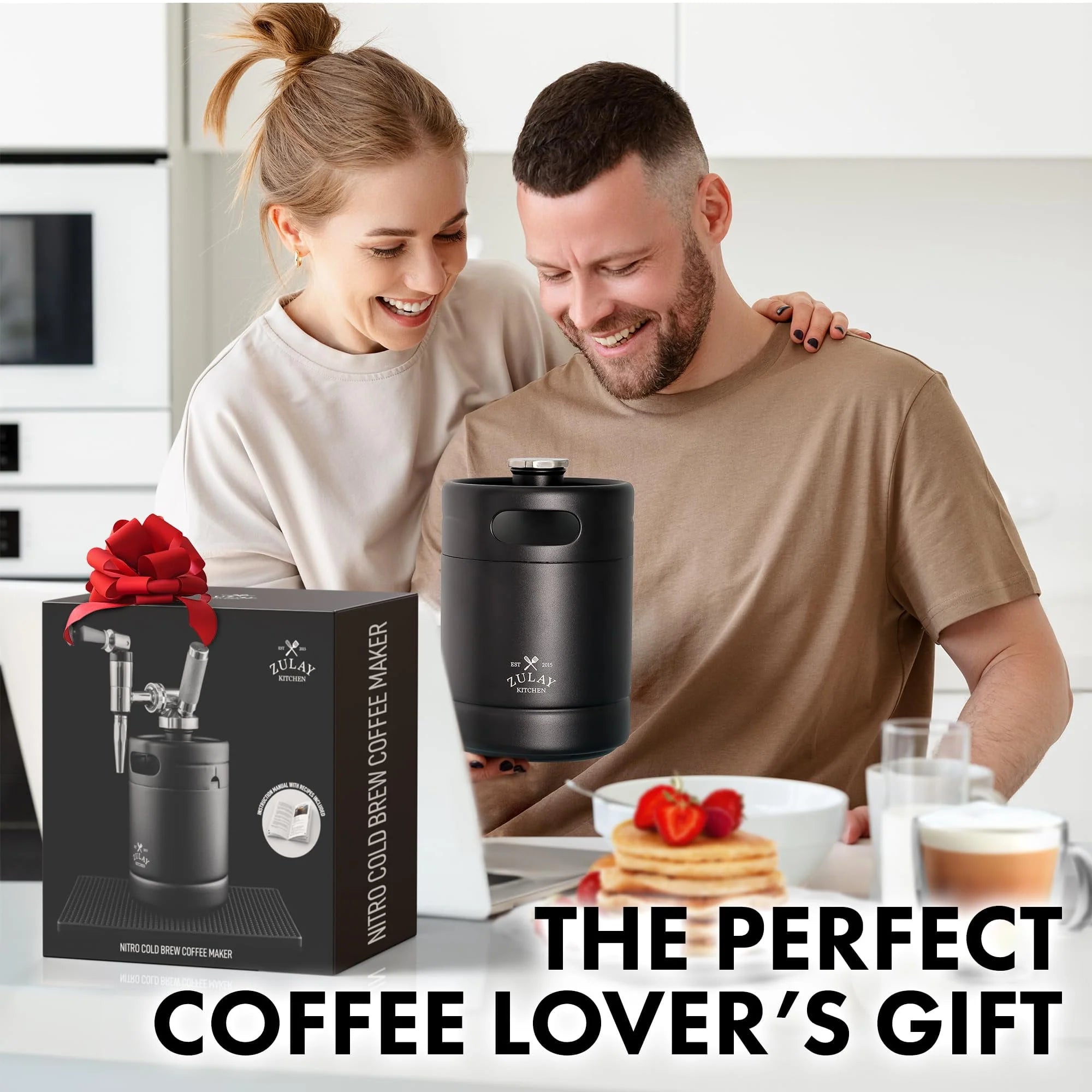 Zulay Kitchen 1 Gallon Cold Brew Coffee Maker with Glass Pitcher and Steel Filter S311521