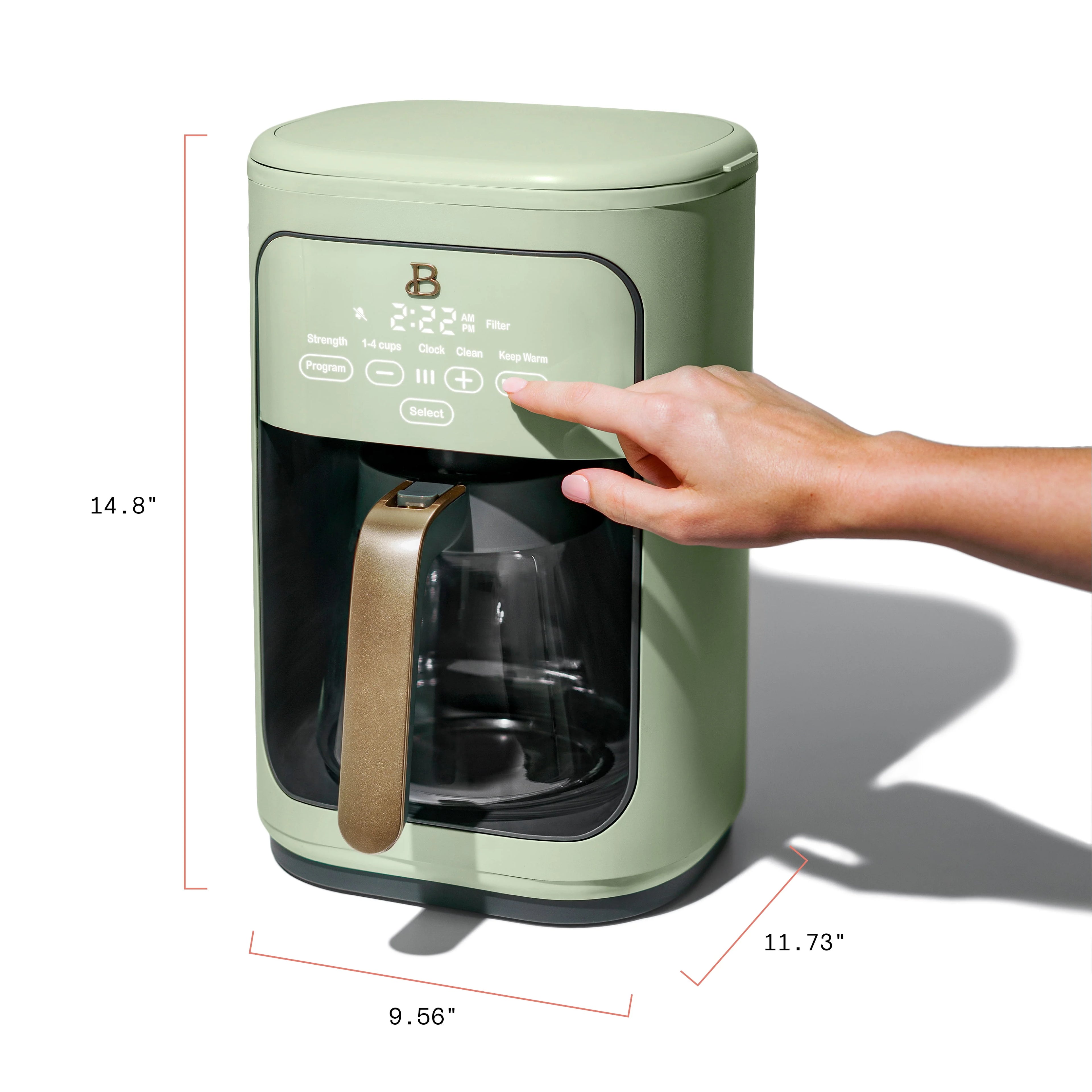 Beautiful 14-Cup Programmable Drip Coffee Maker with Touch Display, White Icing by Drew Barrymore F83994
