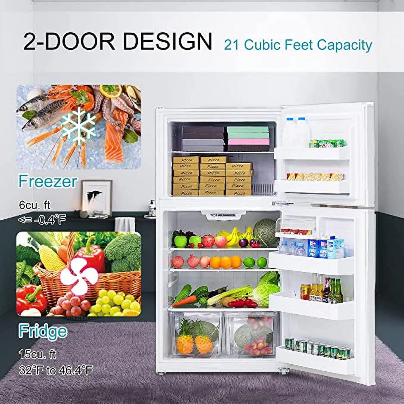 Smad 21 Cu.ft. Upright Convertible Freezer/Refrigerator N6995