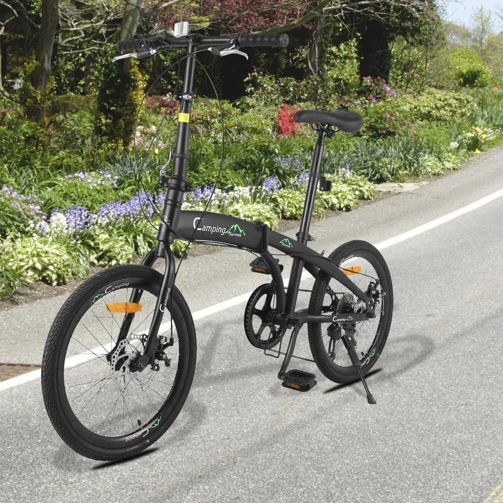 Zimtown 20" Adult Folding Bike, 7-Speed Shimano, Black E40029