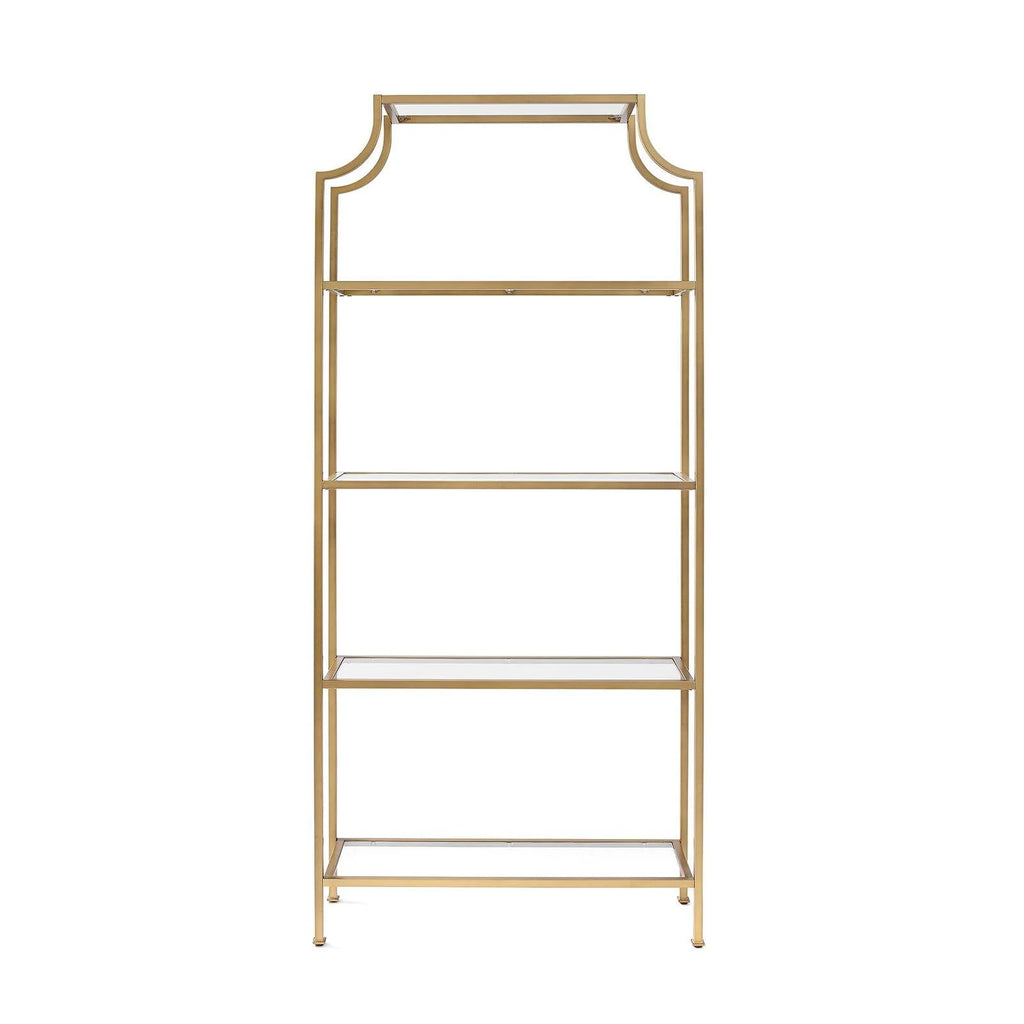 Crosley Furniture Aimee 4-Shelf Etagere Bookcase, Antique Gold R533519