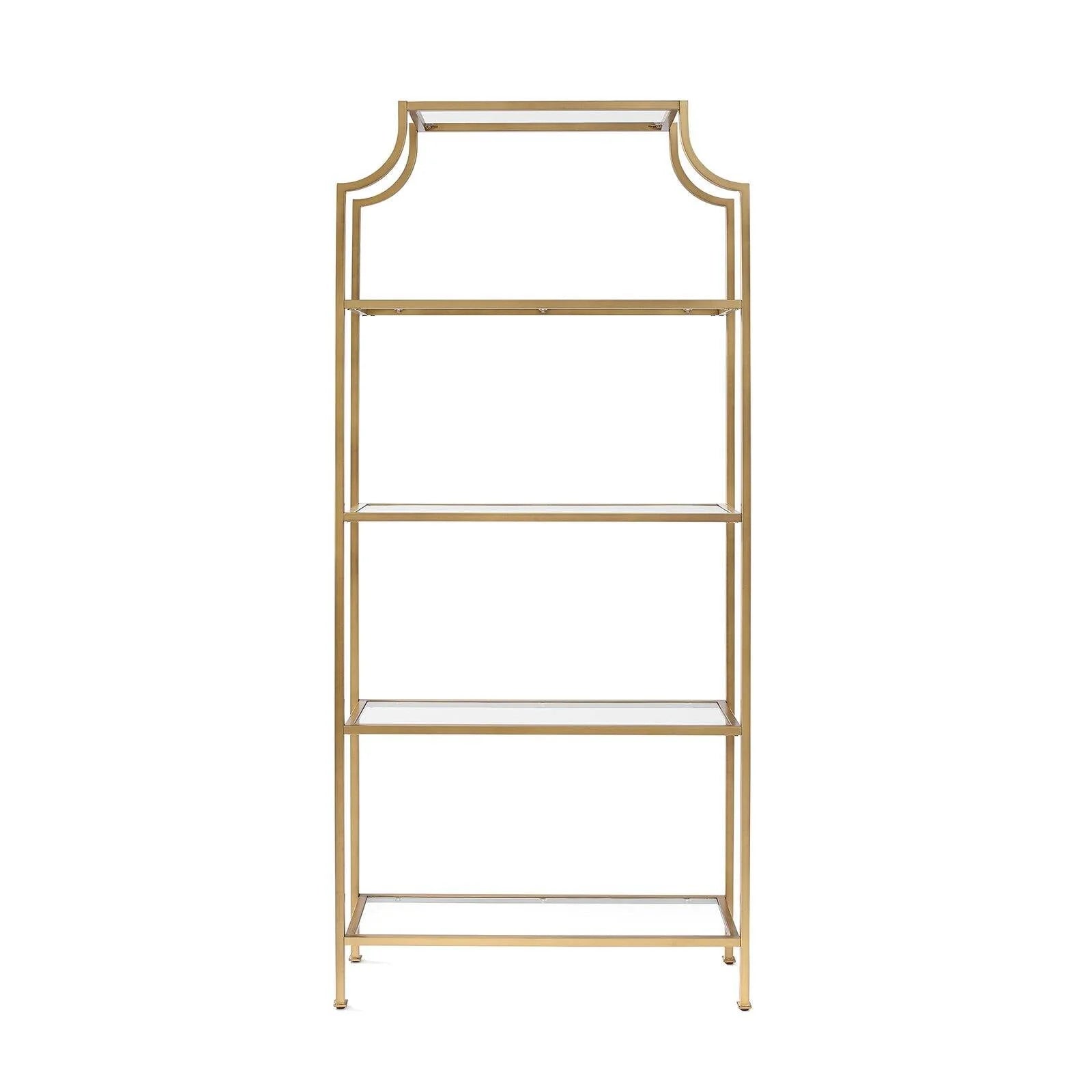 Crosley Furniture Aimee 4-Shelf Etagere Bookcase, Antique Gold R533519