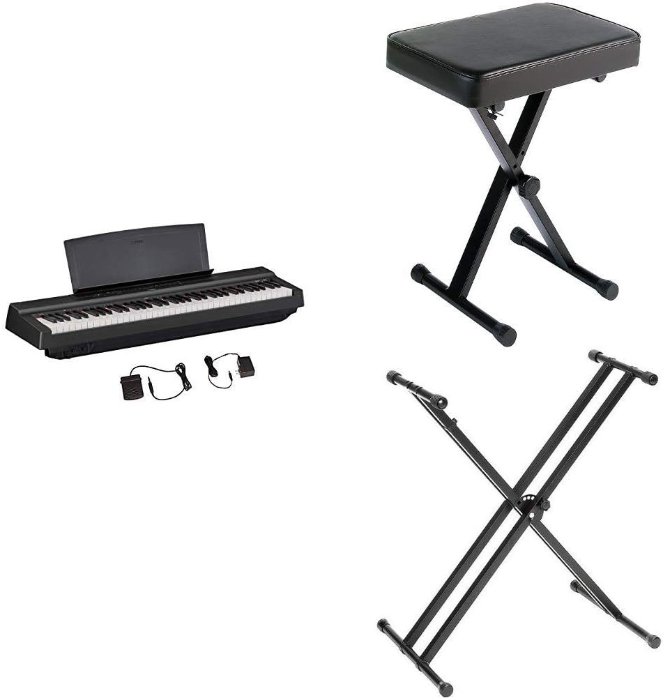 YAMAHA P125 88-Key Weighted Digital Piano with Sustain Pedal, Black U626411