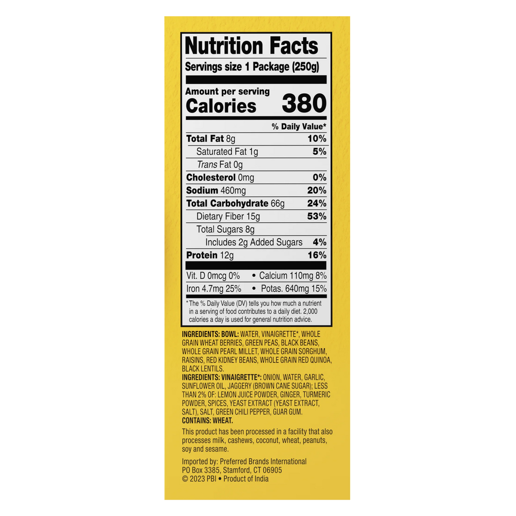 Tasty Bite All Natural Indian Plant Based Protein Bowl, 8.8 oz, 4 Pack D30746