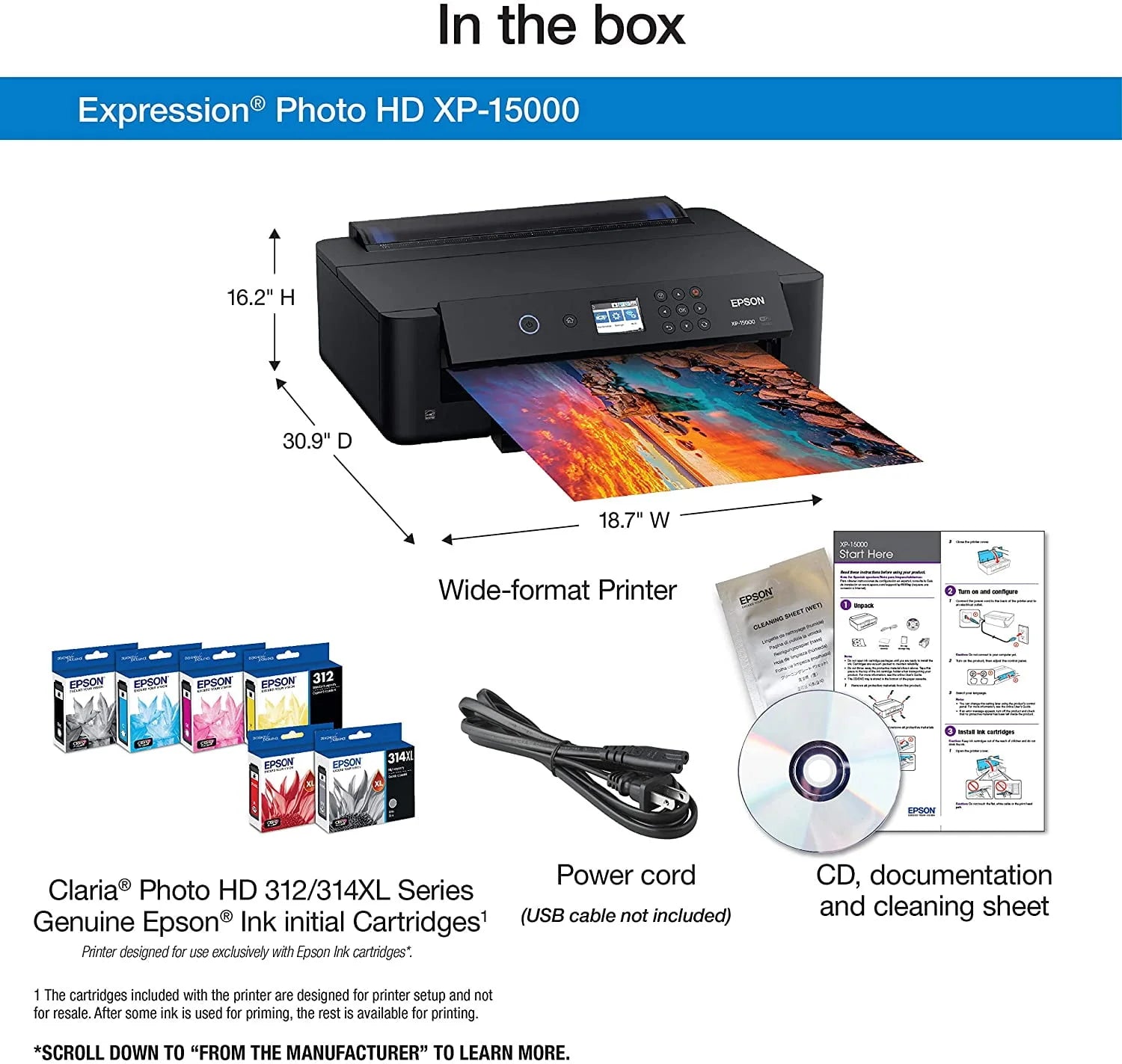 Epson Expression Photo HD XP-15000 Wireless Wide-Format Printer K9897